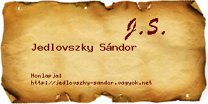 Jedlovszky Sándor névjegykártya