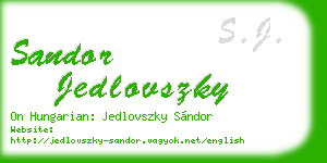 sandor jedlovszky business card